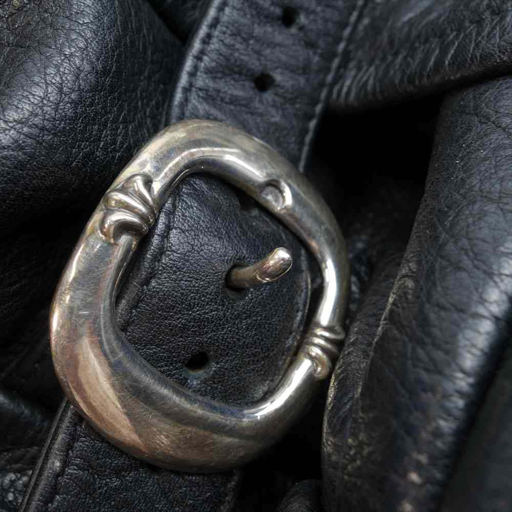 CHROME HEARTS クロムハーツ（原本無） SNAT PACK XL スナットパック エクストララージ レザー ウエスト バッグ ブラック系【中古】