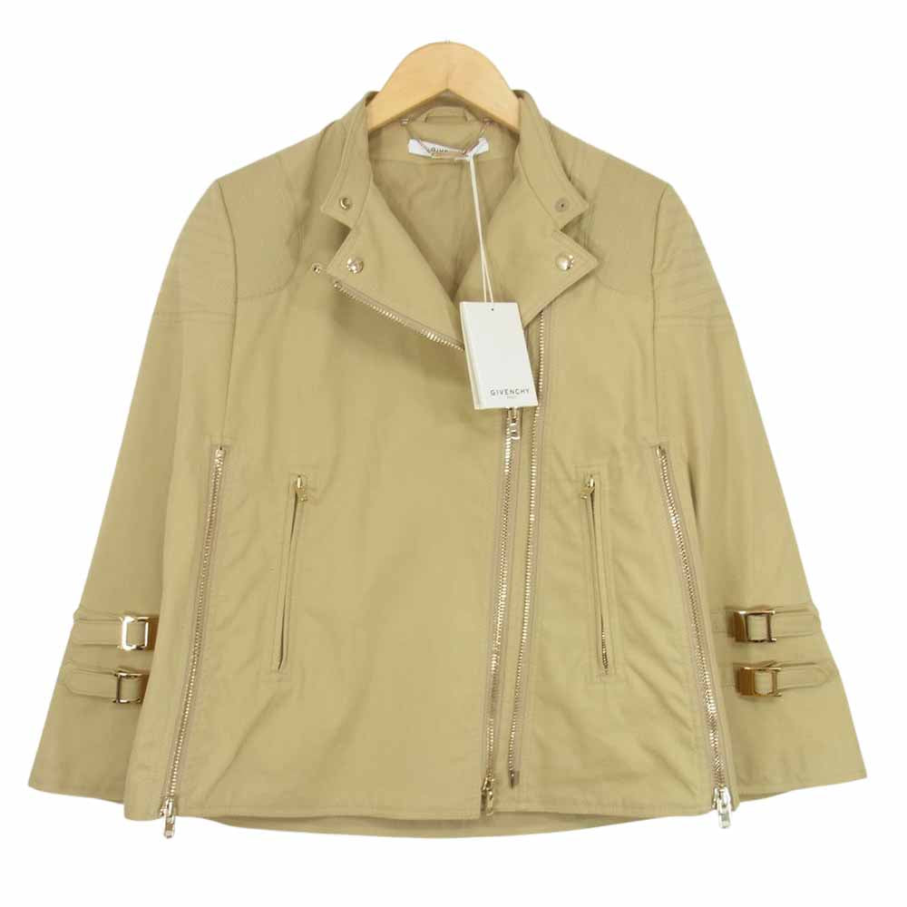 GIVENCHY ジバンシィ 16Y 1012 067 国内正規品 ライダース サイドジップ ハーフジャケット ベージュ系 40【美品】【中古】