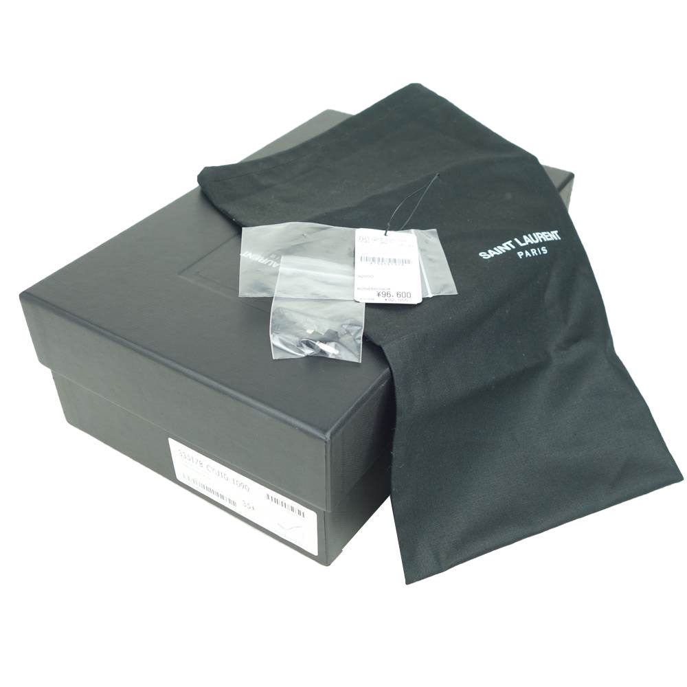 SAINT LAURENT サンローラン 335178 ジップ ヒール パンプス ブラック系 ホワイト系 35.5【極上美品】【中古】
