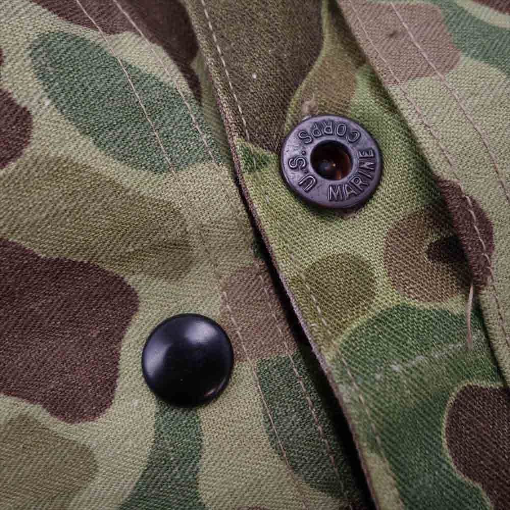 40s 50s USMC P-44 Frog Skin フロッグスキン ダックハンター カモ 迷彩 HBT マルチカラー系 38【中古】
