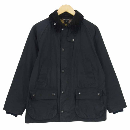Barbour バブアー BEDALE JACKET 裏地チェック オイルド ビデイル ジャケット ネイビー系 38【中古】