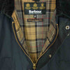 Barbour バブアー BEDALE JACKET 裏地チェック オイルド ビデイル ジャケット ネイビー系 38【中古】