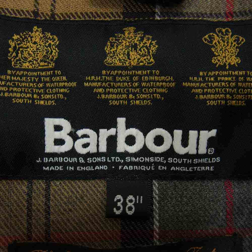 Barbour バブアー BEDALE JACKET 裏地チェック オイルド ビデイル ジャケット ネイビー系 38【中古】