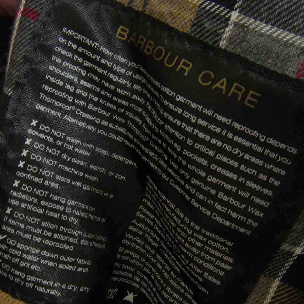 Barbour バブアー BEDALE JACKET 裏地チェック オイルド ビデイル ジャケット ネイビー系 38【中古】