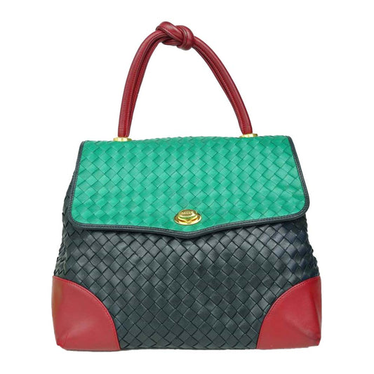 BALLY バリー イントレチャート レザー ハンドバッグ マルチカラー系【中古】
