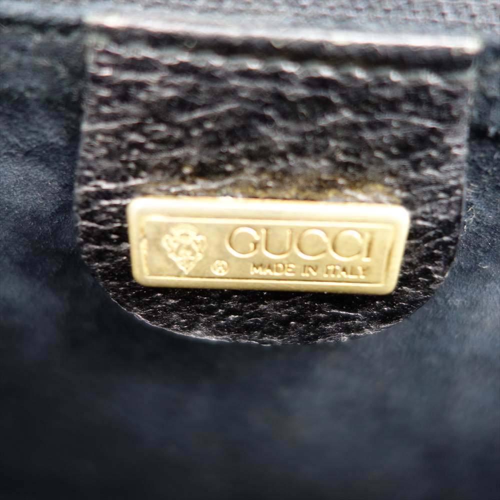 GUCCI グッチ オールド ホースシュー バンブー スクエア ハンドバッグ ブラック系【中古】