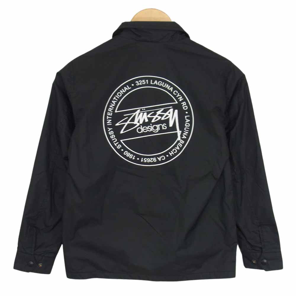 STUSSY ステューシー KIDS MODEL キッズ ロゴ 刺繍 コーチ ジャケット ブラック系 L/130【中古】