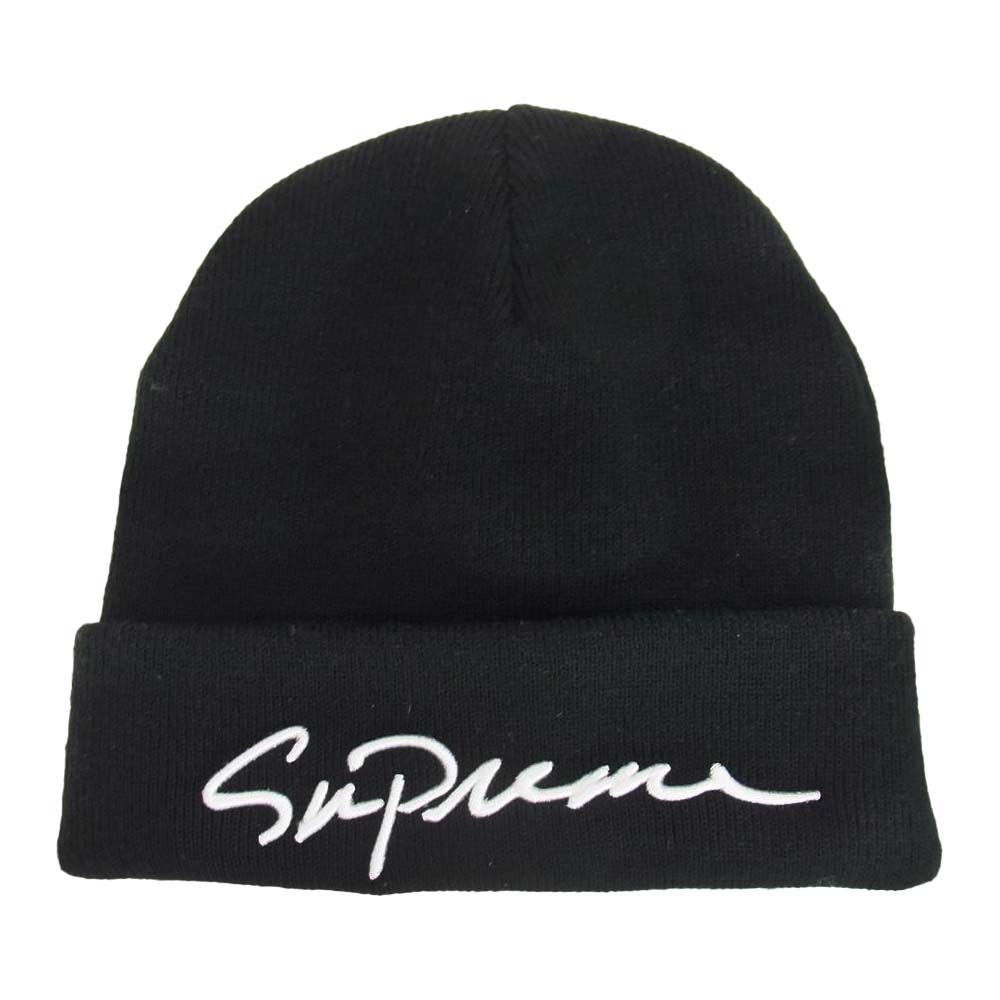 Supreme シュプリーム 18AW CLASSIC SCRIPT BEANIE クラシック スクリプト ロゴ ビーニー ブラック系【中古】