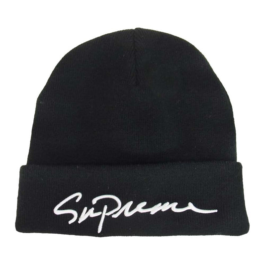 Supreme シュプリーム 18AW CLASSIC SCRIPT BEANIE クラシック スクリプト ロゴ ビーニー ブラック系【中古】