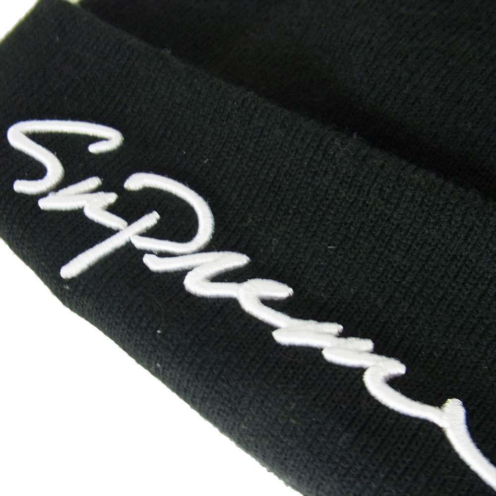 Supreme シュプリーム 18AW CLASSIC SCRIPT BEANIE クラシック スクリプト ロゴ ビーニー ブラック系【中古】