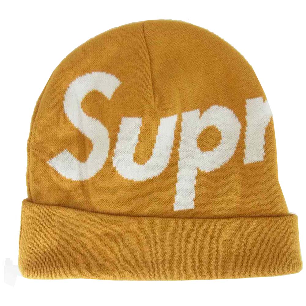 Supreme シュプリーム 17AW BIG LOGO BEANIE ビッグ ロゴ ビーニー イエロー系【美品】【中古】