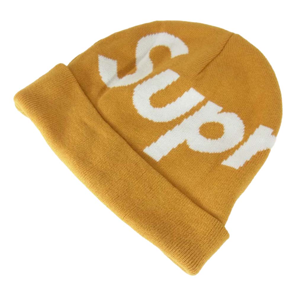 Supreme シュプリーム 17AW BIG LOGO BEANIE ビッグ ロゴ ビーニー イエロー系【美品】【中古】