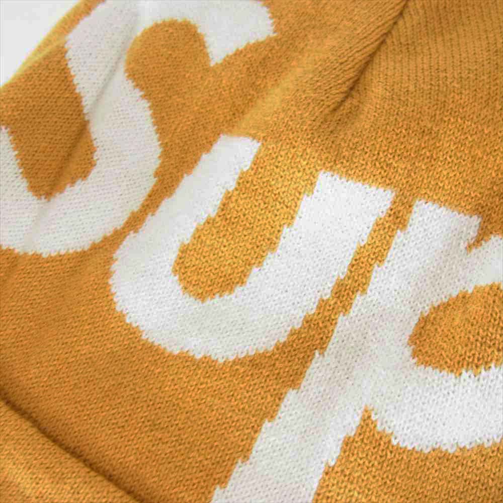 Supreme シュプリーム 17AW BIG LOGO BEANIE ビッグ ロゴ ビーニー イエロー系【美品】【中古】