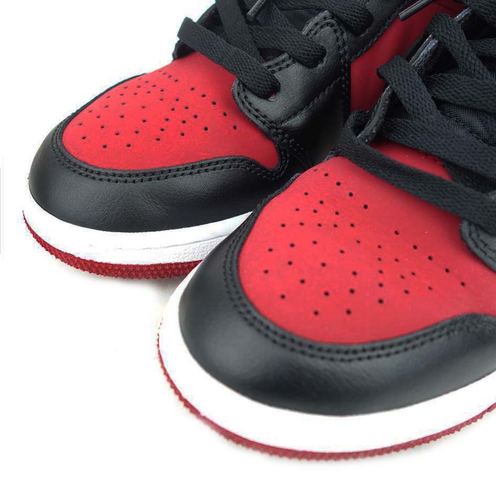 NIKE AIR JORDAN ナイキ ジョーダン 554725 610 1 MID GS エアジョーダン1 レトロ スニーカー レディース  レッド系 ブラック系 23.5cm【美品】【中古】