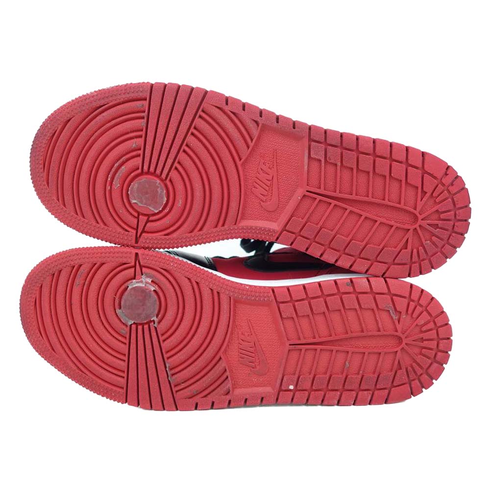 NIKE AIR JORDAN ナイキ ジョーダン 554725 610 1 MID GS エアジョーダン1 レトロ スニーカー レディース  レッド系 ブラック系 23.5cm【美品】【中古】