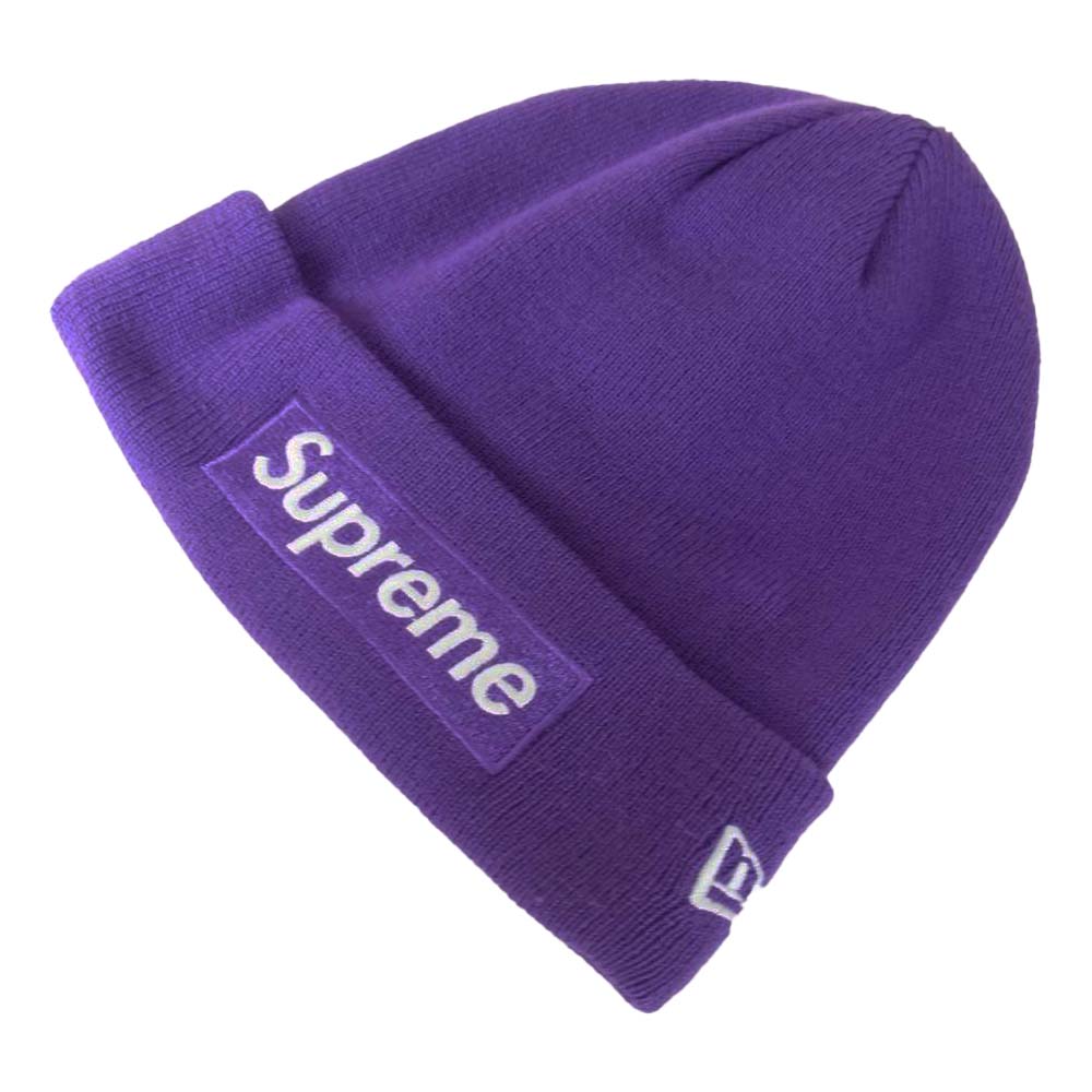 Supreme シュプリーム 16AW NEWERA BOX LOGO BEANIE ニューエラ ボックス ロゴ ビーニー パープル系【美品】【中古】
