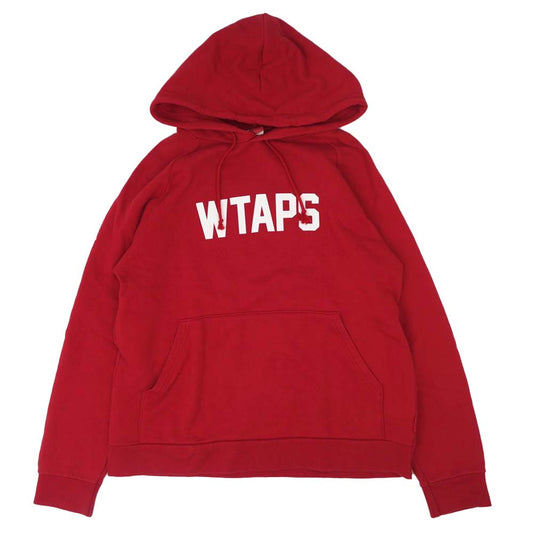 WTAPS ダブルタップス SQD HOODIE ロゴ スウェット パーカー レッド系【美品】【中古】