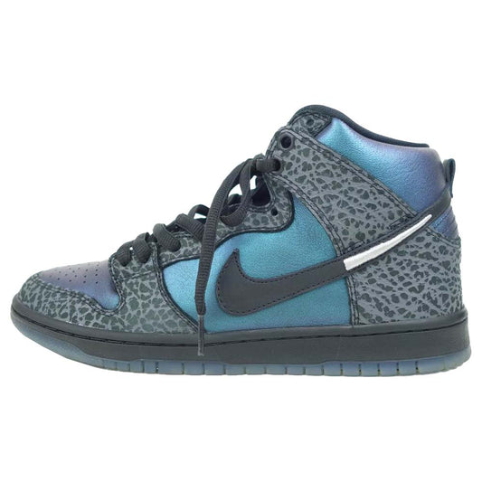 NIKE SB ナイキエスビー BQ6827 001 DUNK HIGH PRO QS ダンクハイ パープル ブルー ブラック系 パープル系 ※パープル部分が光の反射によりブルーにも見えます。 27.5cm【美品】【中古】
