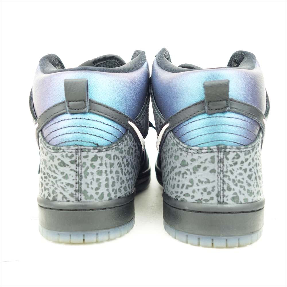 NIKE SB ナイキエスビー BQ6827 001 DUNK HIGH PRO QS ダンクハイ パープル ブルー ブラック系 パープル系 ※パープル部分が光の反射によりブルーにも見えます。 27.5cm【美品】【中古】