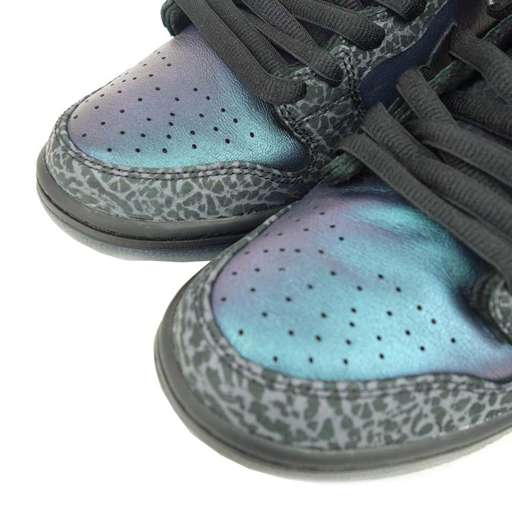 NIKE SB ナイキエスビー BQ6827 001 DUNK HIGH PRO QS ダンクハイ パープル ブルー ブラック系 パープル系 ※パープル部分が光の反射によりブルーにも見えます。 27.5cm【美品】【中古】