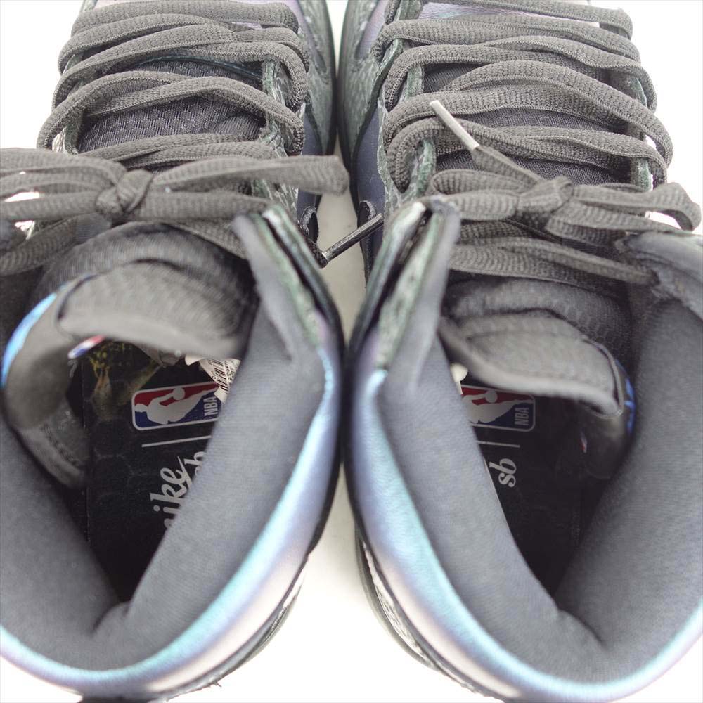 NIKE SB ナイキエスビー BQ6827 001 DUNK HIGH PRO QS ダンクハイ パープル ブルー ブラック系 パープル系 ※パープル部分が光の反射によりブルーにも見えます。 27.5cm【美品】【中古】