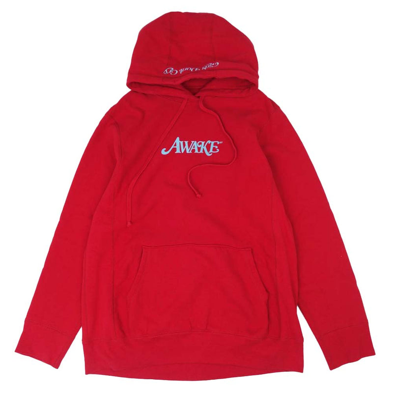 ガールズドントクライ AWAKE LOGO HOODIE アウェイク ロゴ フーディー パーカー レッド系 M【美品】【中古】