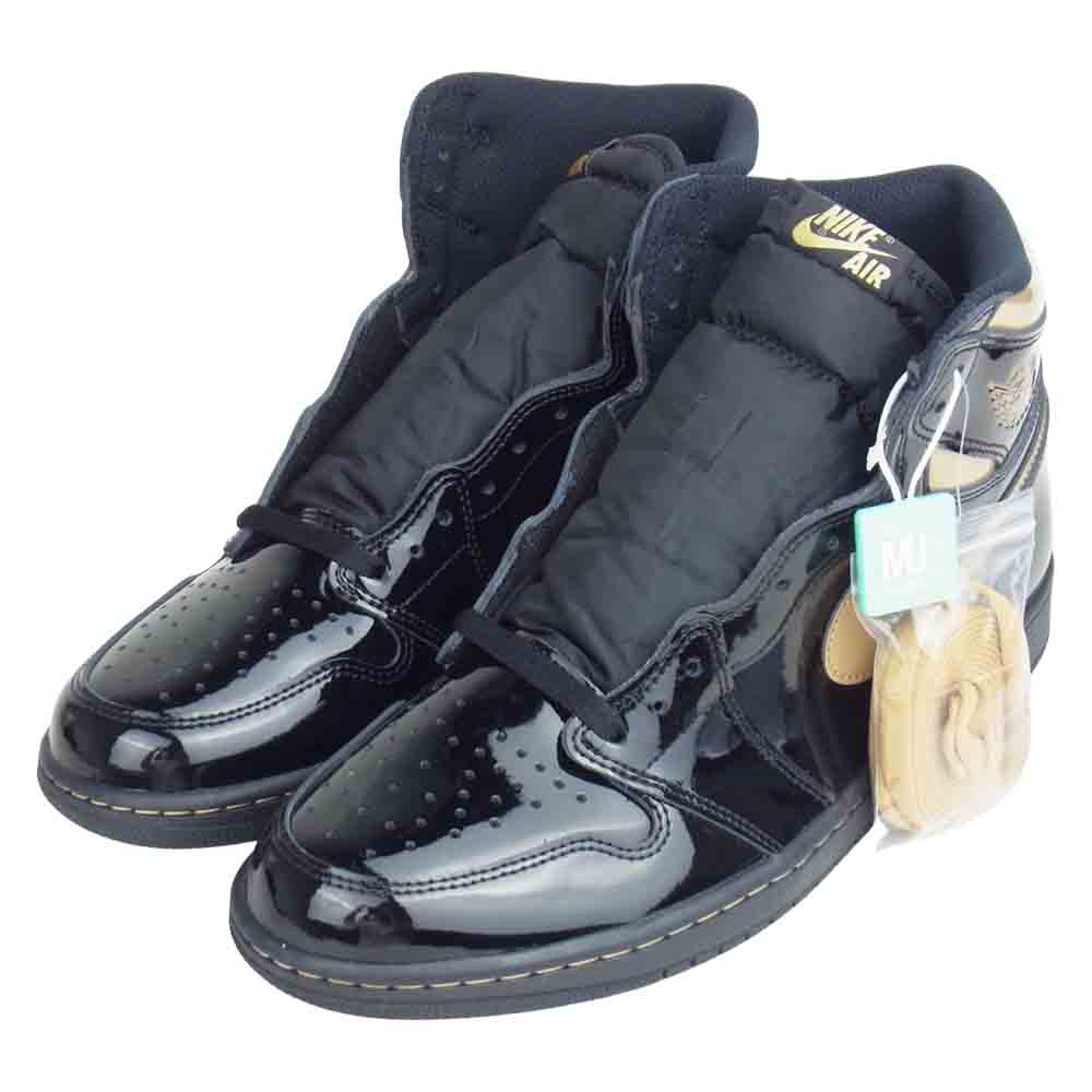 NIKE ナイキ 555088-032 Air Jordan 1 Retro High Black Metallic Gold  ブラック系 29cm【極上美品】【中古】