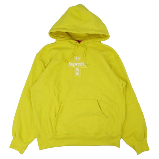 Supreme シュプリーム 20AW Cross Box Logo Hooded Sweatshirt Lemon クロス ボックス ロゴ フーディー スウェット イエロー系 M【中古】