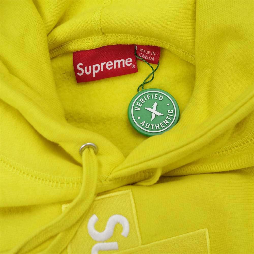 Supreme シュプリーム 20AW Cross Box Logo Hooded Sweatshirt Lemon クロス ボックス ロゴ フーディー スウェット イエロー系 M【中古】