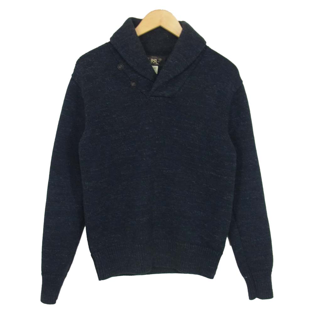 RRL ダブルアールエル 国内正規品 USA製 ショールカラー コットン セーター ダークネイビー系 XS【美品】【中古】