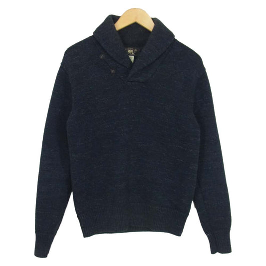 RRL ダブルアールエル 国内正規品 USA製 ショールカラー コットン セーター ダークネイビー系 XS【美品】【中古】