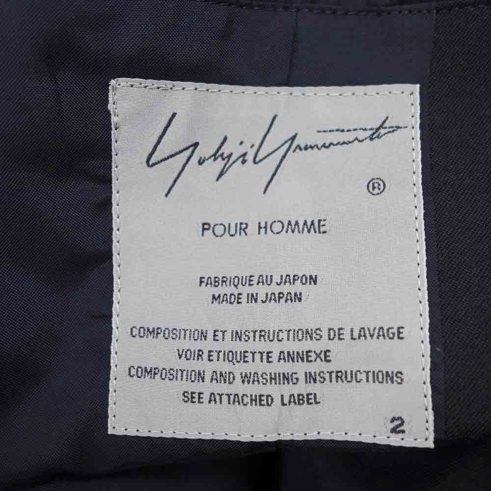 Yohji Yamamoto ヨウジヤマモト POUR HOMME プールオム 20SS HN-J37-100 ウールギャバジン ビッグフラップ テーラードジャケット ブラック系 2【中古】