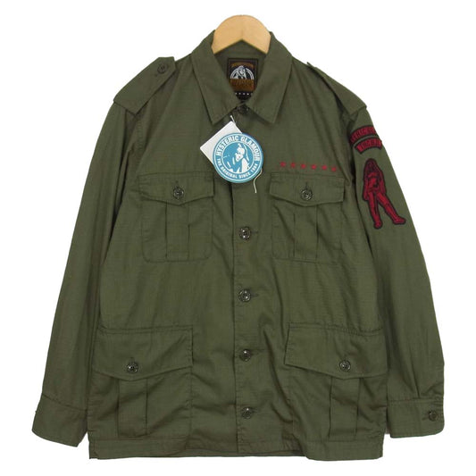 HYSTERIC GLAMOUR ヒステリックグラマー 02201AH07 SIX STARS刺繍 サファリジャケット モスグリーン系 M【美品】【中古】