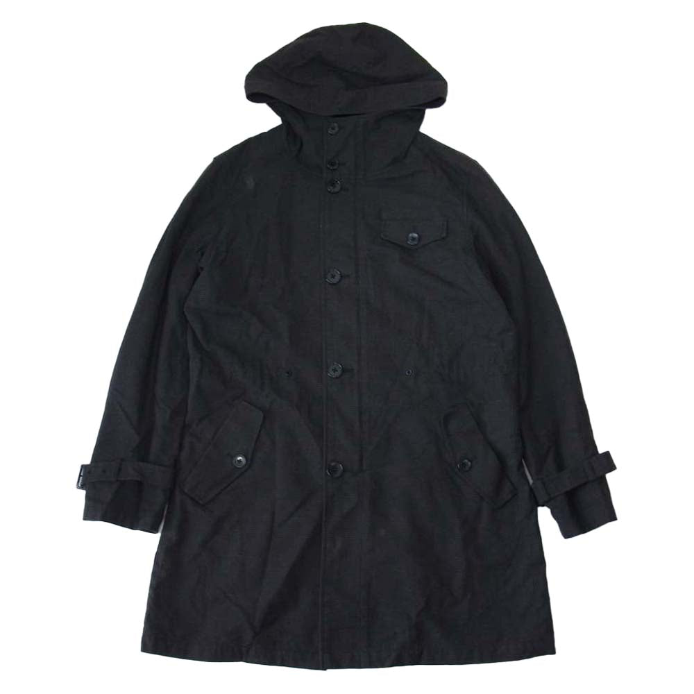 BURBERRY BLUE LABEL バーバリーブルーレーベル チェック フーデッド コート ブラック系 ブラウン系 M【中古】