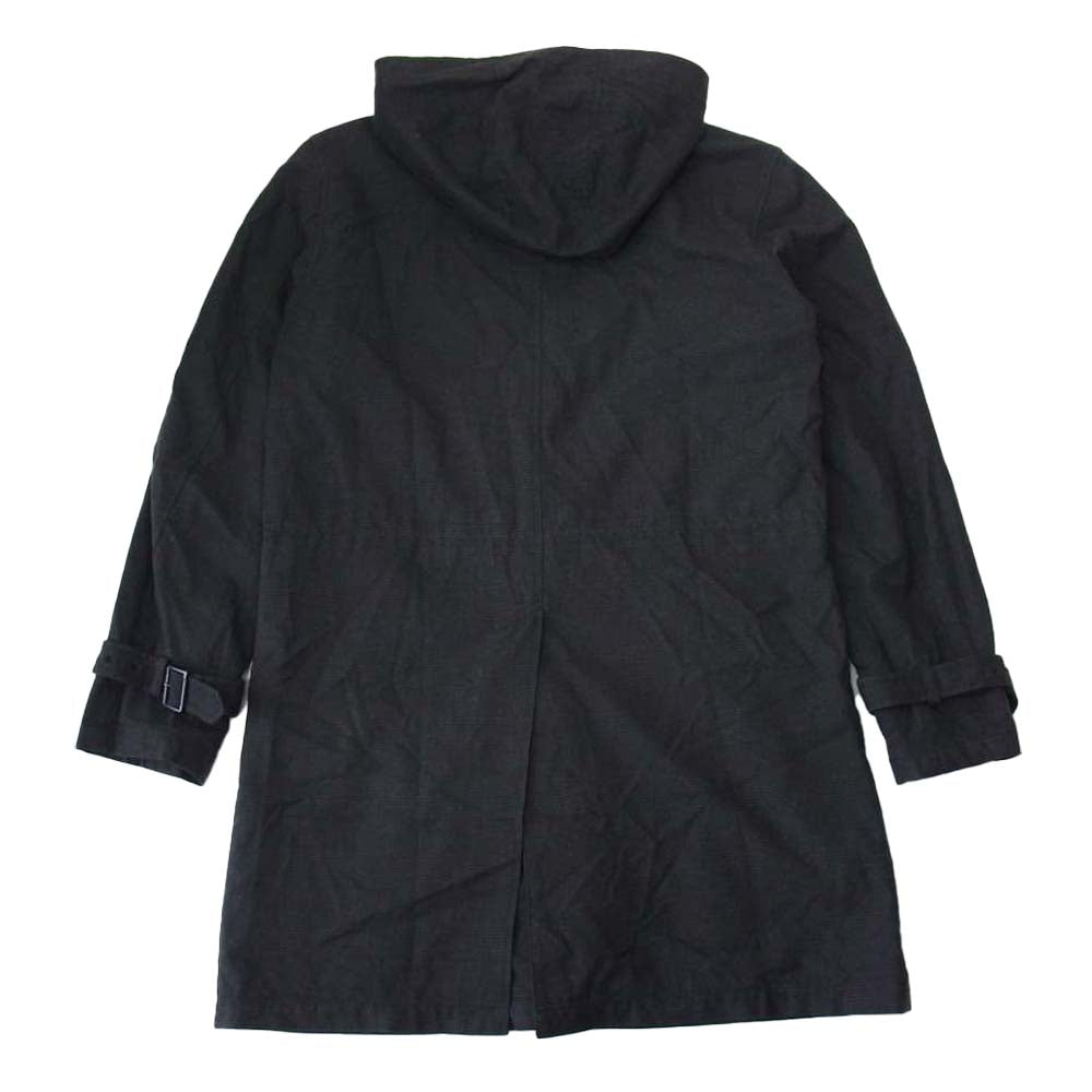 BURBERRY BLUE LABEL バーバリーブルーレーベル チェック フーデッド コート ブラック系 ブラウン系 M【中古】