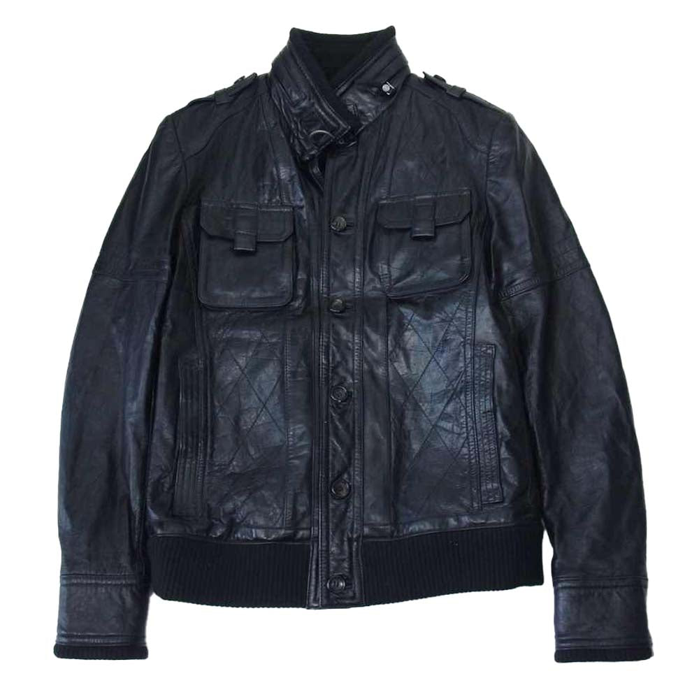 ゴーサンゴーイチプールオム ラムレザー フルボタン レザー ブルゾン ジャケット ブラック系 2【中古】