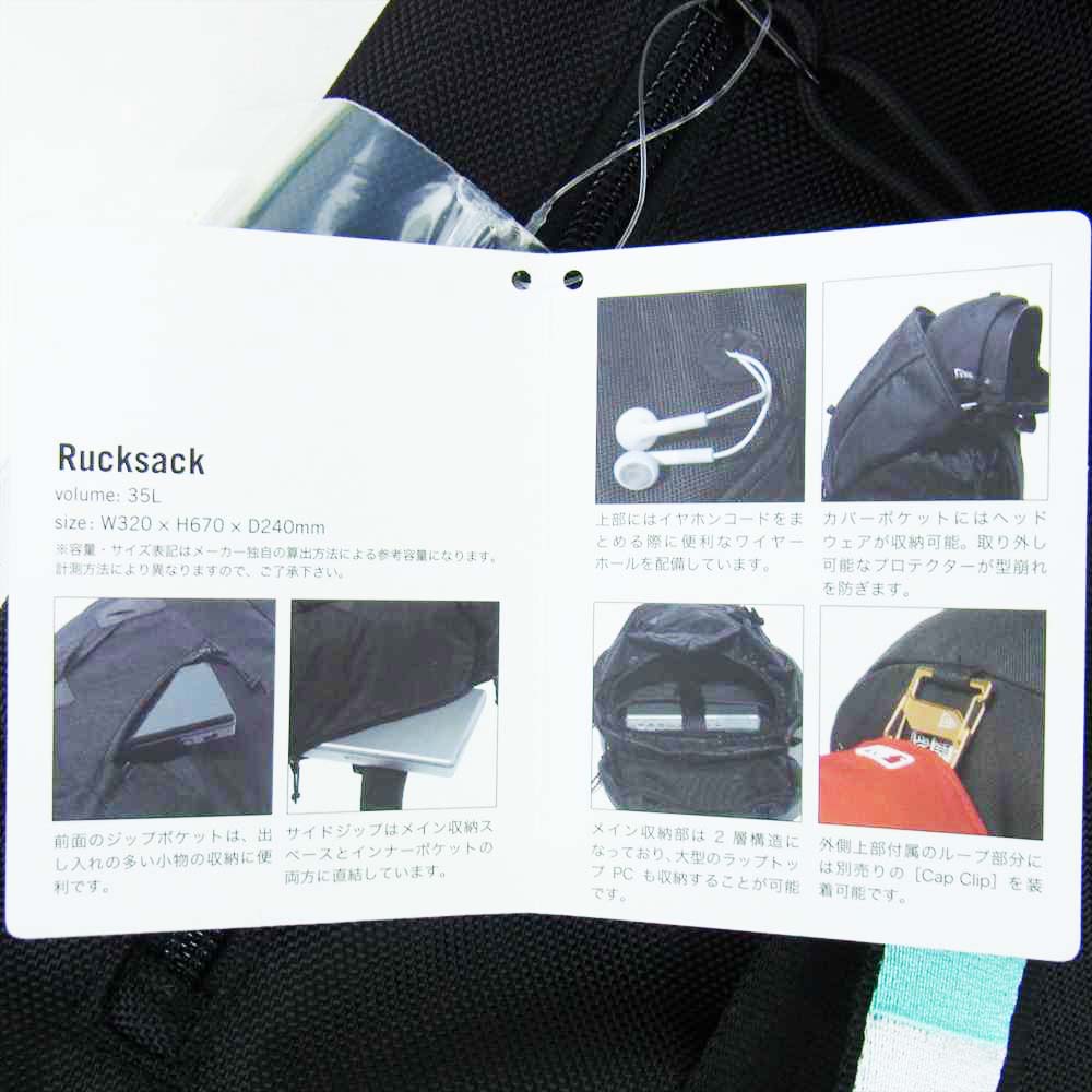 JAM HOME MADE ジャムホームメイド NEWERA ニューエラ Rucksack 35L 安全ピンチャーム付き リュックサック ブラック系【新古品】【未使用】【中古】