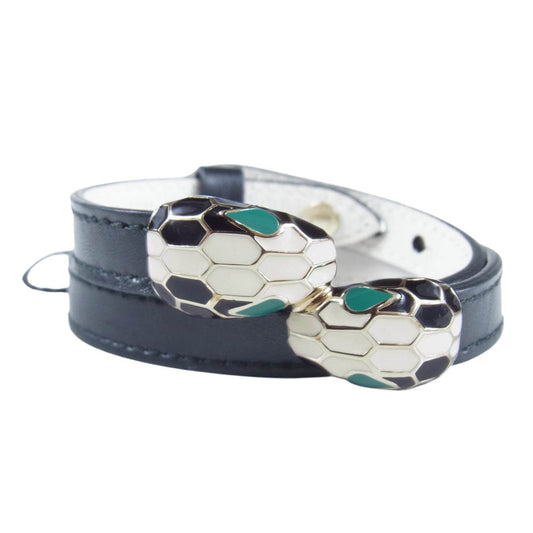 BVLGARI ブルガリ 280737 セルペンティ フォーエバー イタリア製 ブラック系【極上美品】【中古】
