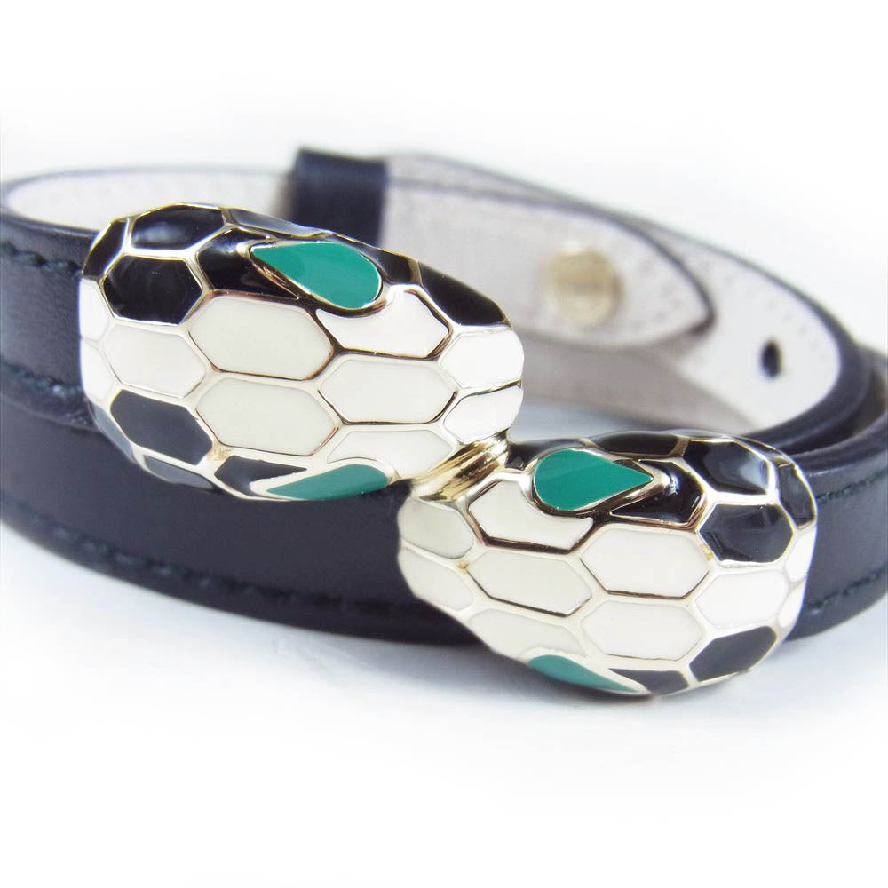 BVLGARI ブルガリ 280737 セルペンティ フォーエバー イタリア製 ブラック系【極上美品】【中古】