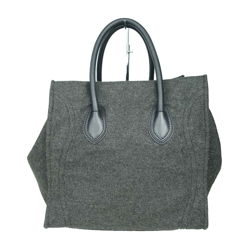 CELINE セリーヌ スモール スクエア ラゲージ ファントム フェルト × レザー グレー系【中古】