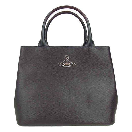 Vivienne Westwood ヴィヴィアンウエストウッド 1906 ADVAN アドヴァン レザー トート バッグ ワインレッド系 パープル系 光の加減で、ワインレッドのような深い紫のような色味に見えます。【新古品】【未使用】【中古】
