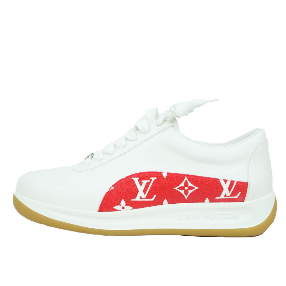 Supreme シュプリーム 17AW 1A3EQ6 × LOUISVUITTON Monogram Sneakers ルイヴィトン モノグラム スニーカー ホワイト系 レッド系 8【極上美品】【中古】