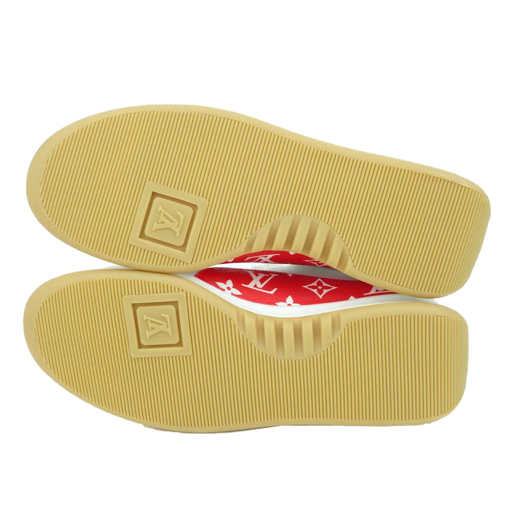 Supreme シュプリーム 17AW 1A3EQ6 × LOUISVUITTON Monogram Sneakers ルイヴィトン モノグラム スニーカー ホワイト系 レッド系 8【極上美品】【中古】