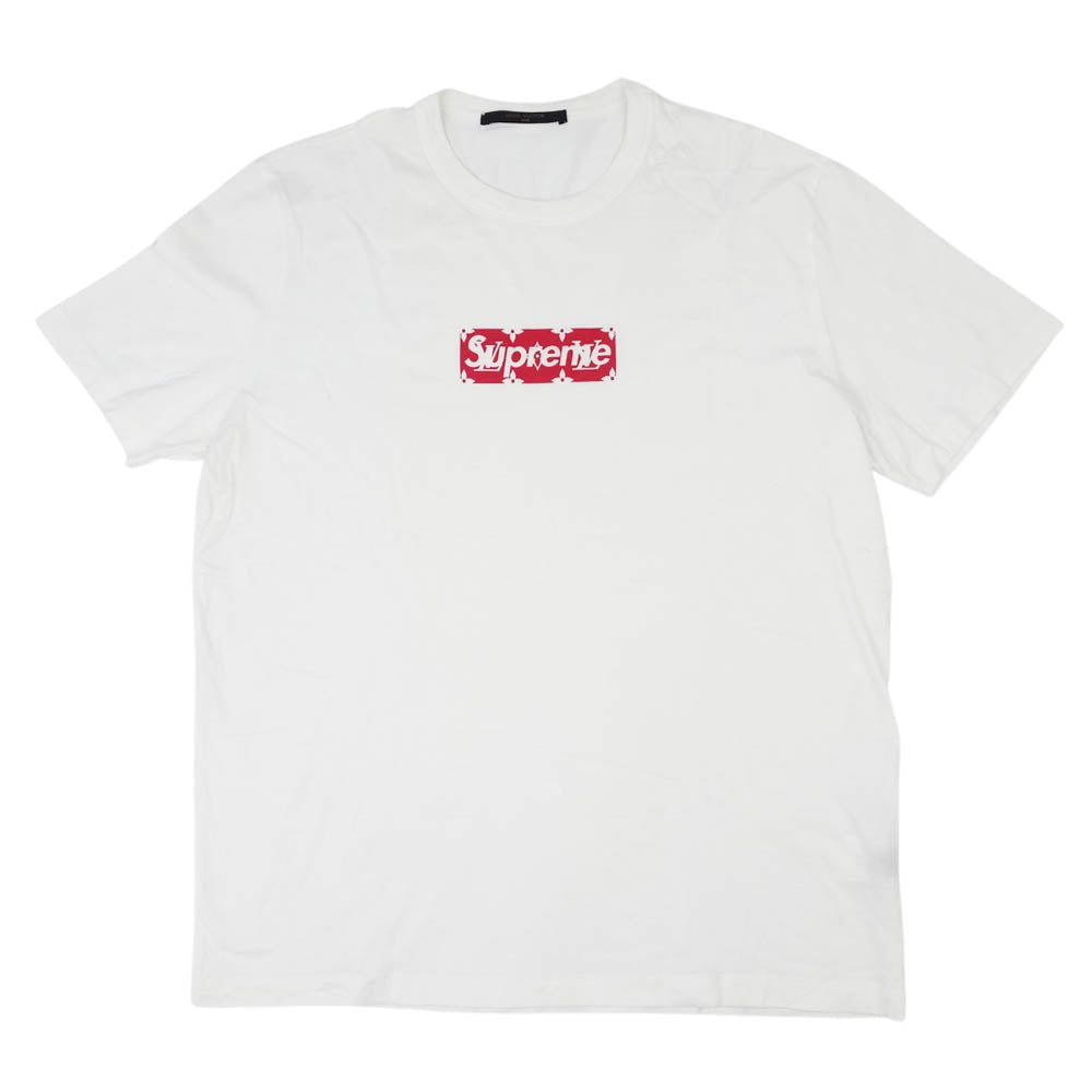 Supreme シュプリーム 17AW × LOUISVUITTON LV Box Logo Tee ルイヴィトン ボックスロゴ 半袖 Tシャツ ホワイト系 L【中古】