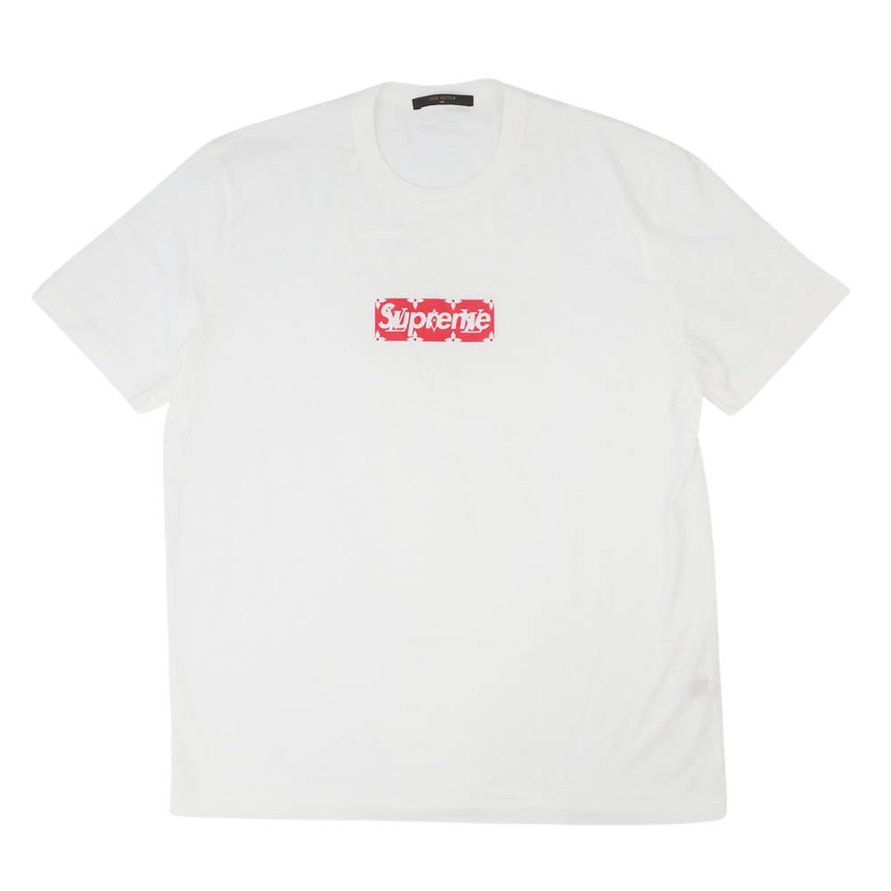 Supreme シュプリーム 17AW × LOUISVUITTON LV Box Logo Tee ルイヴィトン ボックスロゴ 半袖 Tシャツ ホワイト系 L【美品】【中古】