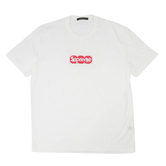 Supreme シュプリーム 17AW × LOUISVUITTON LV Box Logo Tee ルイヴィトン ボックスロゴ 半袖 Tシャツ ホワイト系 L【美品】【中古】