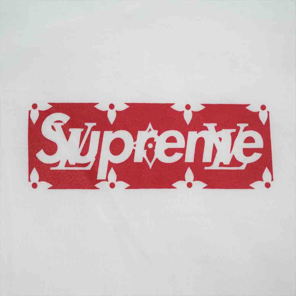 SUPREME シュプリーム 17AW×LOUIS VUITTON Box Logo Tee ルイヴィトン LVボックスロゴクルーネック半袖Tシャツ RM172 JC8 HDY92W ホワイト