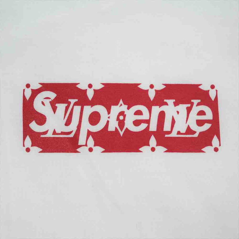 Supreme シュプリーム 17AW × LOUISVUITTON LV Box Logo Tee ルイヴィトン ボックスロゴ 半袖 Tシャツ ホワイト系 L【美品】【中古】