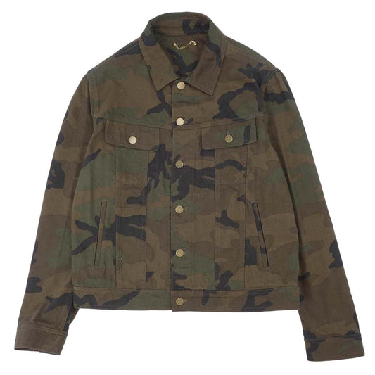 Supreme シュプリーム 17AW 1A3FKZ × LOUIS VUITTON LV Jacquard Denim Trucker Jacket ルイヴィトン ジャカード デニム トラッカー ジャケット モスグリーン系 カーキ系 48【美品】【中古】