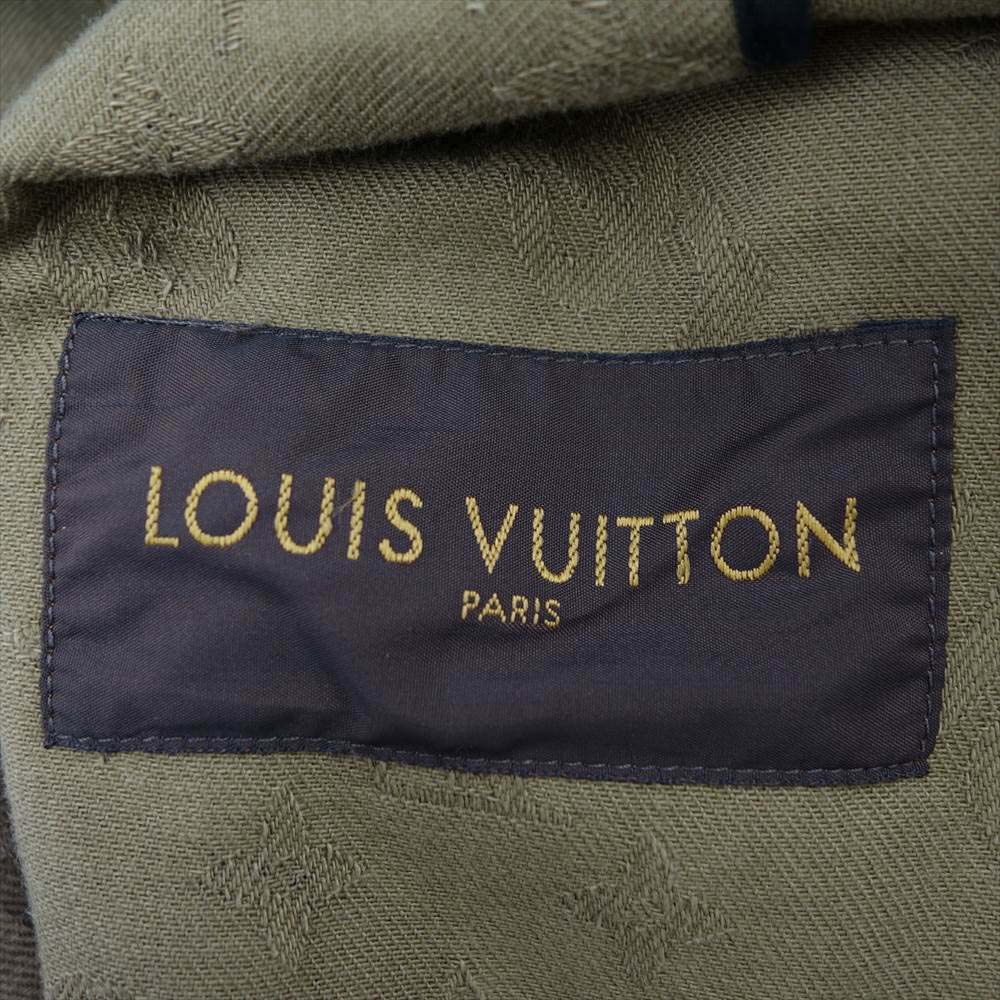 Supreme シュプリーム 17AW 1A3FKZ × LOUIS VUITTON LV Jacquard Denim Trucker Jacket ルイヴィトン ジャカード デニム トラッカー ジャケット モスグリーン系 カーキ系 48【美品】【中古】